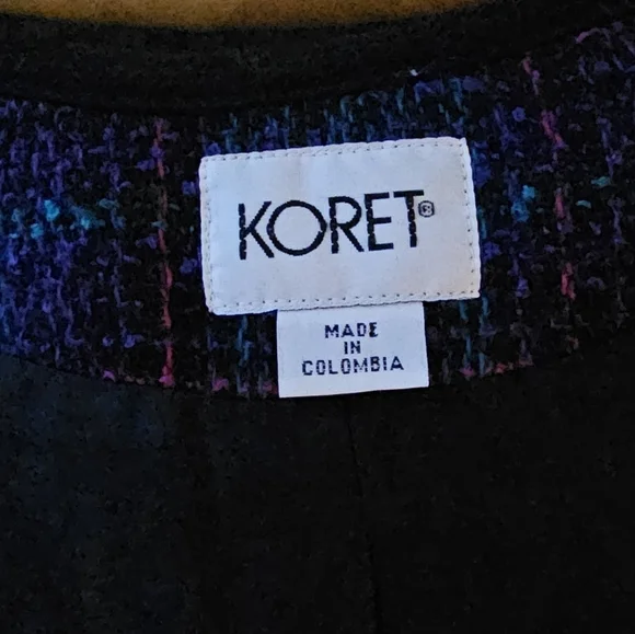 Vintage 80s/90s purple & teal plaid blazer - Picture 2 of 8